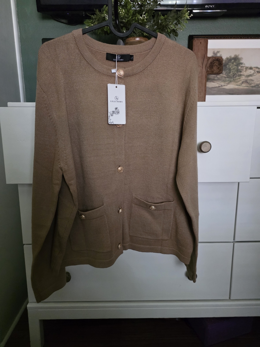 Lilly Pulitzer Tan Button-Front Cardigan